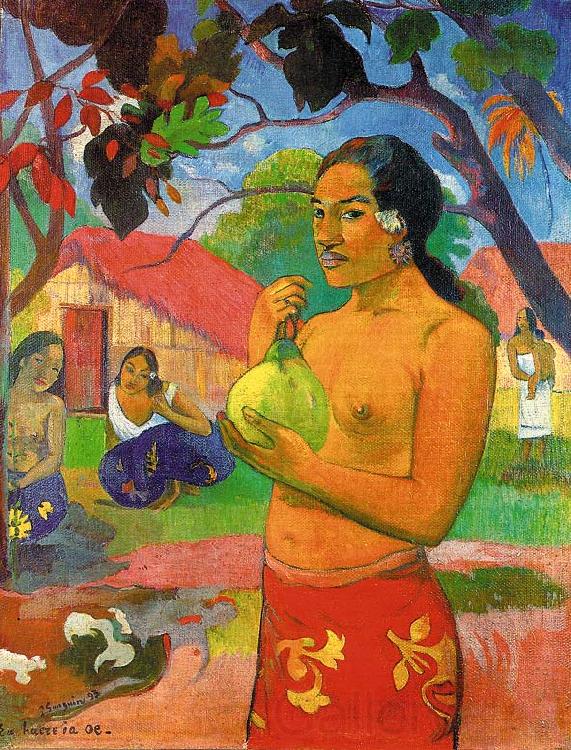 Paul Gauguin Woman Holding a Fruit Norge oil painting art